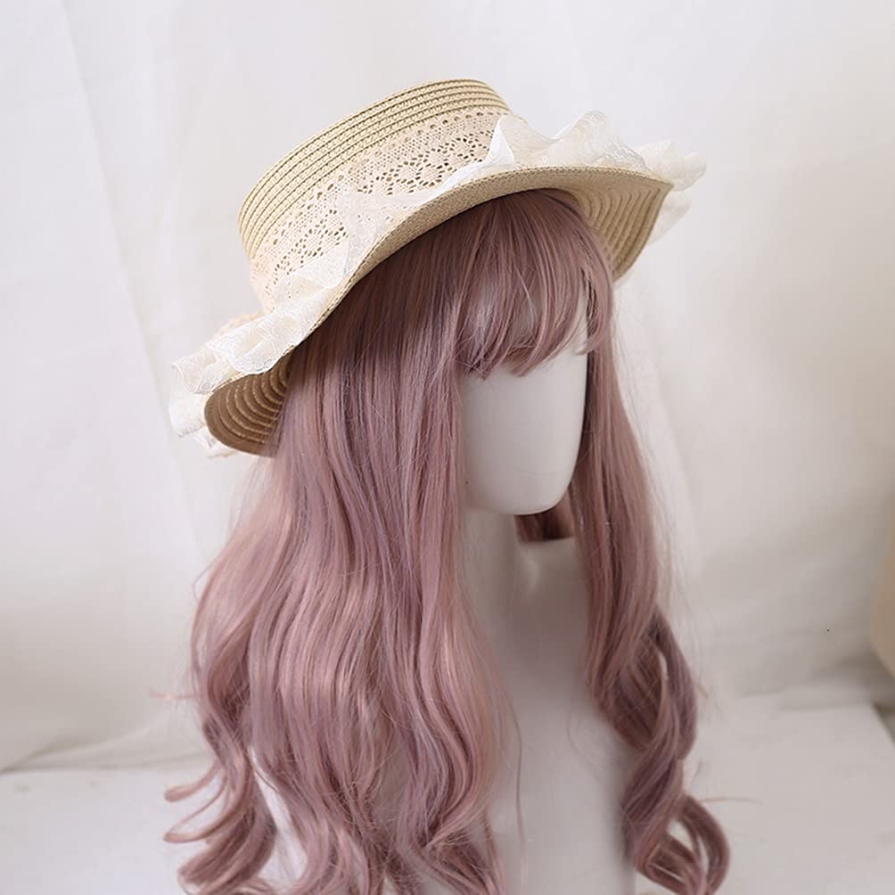 Amazon.co.jp: 麦わら帽子 レースフリル ストローハット レディース